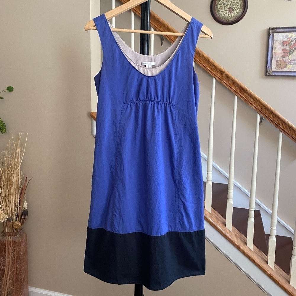 Vince Azure Blue Black Block Summer Dress Size Small - Picture 3 of 12